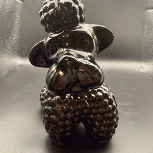 Vintage Black Ceramic Poodle Dog Figurine - Decorative Pet Accent